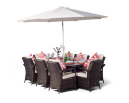 That's Furniture Arizona Rectangular 8 Seater Rattan Patio Dining Set - Brown - thumbnail 3