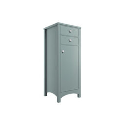 Exbury Tall Seagreen Ash Woodgrain Effect Single Freestanding Bathroom Cabinet With 2 Drawers (H)118Cm (W)46.5Cm - thumbnail 1