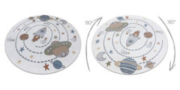 RugsX Carpet Bono 8288 Circle Space, Planets Cream / Anthracite  Circle 100 Cm - thumbnail 2