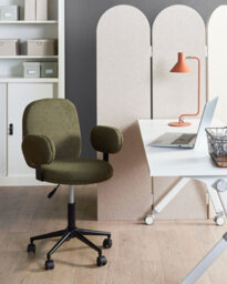 Beliani Desk Chair Moraga Boucle Dark Green - thumbnail 2