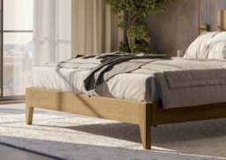 Classic Light Wooden Bed Frame - King Size - thumbnail 1