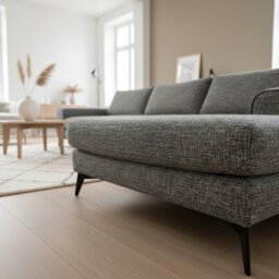 Abakus Direct Venice Chenille Corner Sofa In Charcoal Right Facing With Deep Seats And Extra-Wide Padded Arms - thumbnail 3