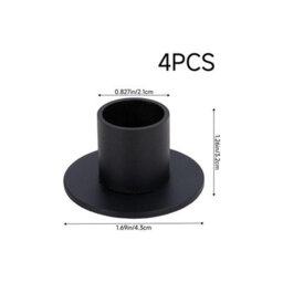 Living And Home Set Of 4 Black Iron Candle Holders Round Base Painted Iron Tealight Stands For Wedding Dining Decor - thumbnail 9