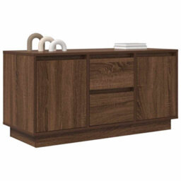 Walplus Tv Cabinet With Led Lights Brown Oak 100X41X50 Cm - thumbnail 5