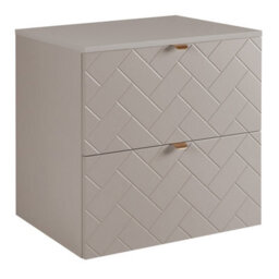 Heze Furniture Trend Herringbone Pattern Door 60Cm Bathroom Cabinet Vanity Unit With Worktop - Cashmere - thumbnail 4