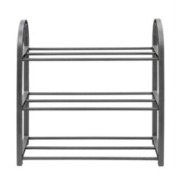 Kct Shoe Rack 3 Tier Small Storage Shelf Stand Metal Plastic Compact Space Saving Slim Portable Narrow Organiser Lightweight Unit - thumbnail 4
