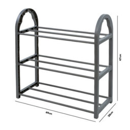 Kct Shoe Rack 3 Tier Small Storage Shelf Stand Metal Plastic Compact Space Saving Slim Portable Narrow Organiser Lightweight Unit - thumbnail 3