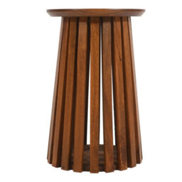 Buttercup Farm Slatted Side Table - Mango Wood - L35 X W35 X H55 Cm