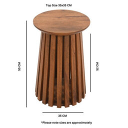 Buttercup Farm Slatted Side Table - Mango Wood - L35 X W35 X H55 Cm - thumbnail 6