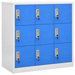 Berkfield Modern Locker Cabinets 5 Pcs Light Grey And Blue 90X45X92.5 Cm Steel