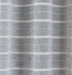 Tyrone Textiles Pair Of Antigua Grey Chenille Striped Single Voile Panels With Eyelet Header 183Cms - thumbnail 3
