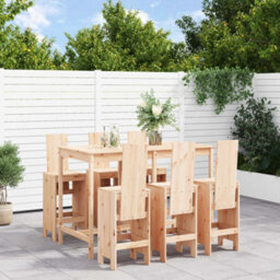 Berkfield 7 Piece Garden Bar Set Solid Wood Pine - thumbnail 1