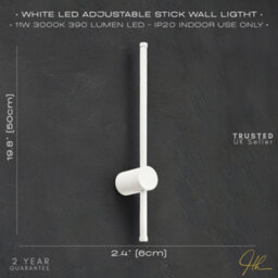 Happy Homewares Modern And Sleek Stick Style Ambient Led Wall Light Fitting In Matt White Sand - thumbnail 5