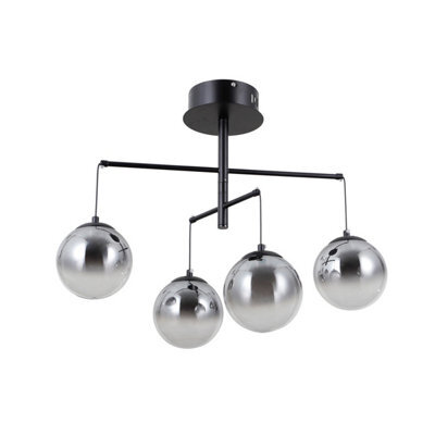 Luminosa Lighting Luminosa Velada Globe Ceiling Light Matt Black 3000K Warm White 4Xled - image 1