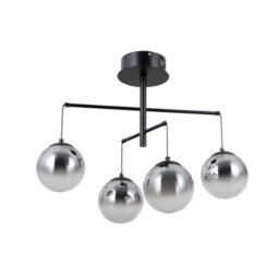 Luminosa Lighting Luminosa Velada Globe Ceiling Light Matt Black 3000K Warm White 4Xled - thumbnail 1