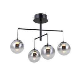 Luminosa Lighting Luminosa Velada Globe Ceiling Light Matt Black 3000K Warm White 4Xled - thumbnail 2