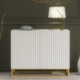 Creative Furniture Ripple Sideboard 100Cm - White With Fluted Doors - thumbnail 1