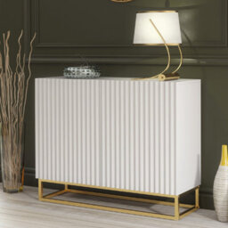 Creative Furniture Ripple Sideboard 100Cm - White With Fluted Doors - thumbnail 5