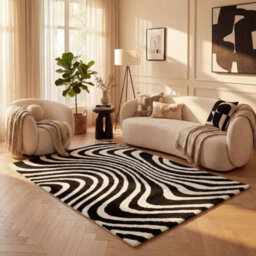 The Rugs Joli Black And White Striped Rug Soft Dense Pile Easy To Clean And Pet Friendly For Living Rooms And Bedrooms - thumbnail 8