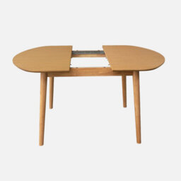 Sweeek - Oval Extendable Dining Table Rubberwood And Oak Veneer 4-6 Seats Natural 140X100X75 Cm - Lisa - thumbnail 3