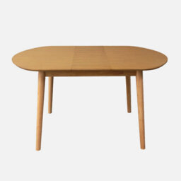 Sweeek - Oval Extendable Dining Table Rubberwood And Oak Veneer 4-6 Seats Natural 140X100X75 Cm - Lisa - thumbnail 4