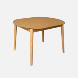 Sweeek - Oval Extendable Dining Table Rubberwood And Oak Veneer 4-6 Seats Natural 140X100X75 Cm - Lisa - thumbnail 2