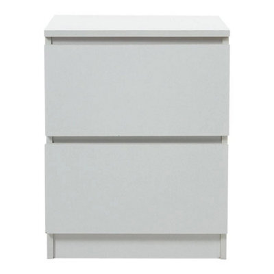 2 Drawers Bedside End Table Nightstand Cabinet Home Bedroom Storage White Modern - image 1
