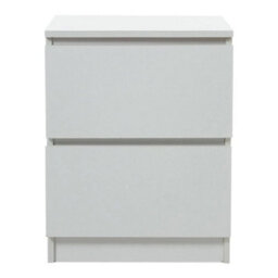 2 Drawers Bedside End Table Nightstand Cabinet Home Bedroom Storage White Modern - thumbnail 1