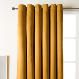 "OHS Eyelet Blackout Curtains Pair Of Thermal Ring Top, Ochre - 66 X 54""" - thumbnail 5