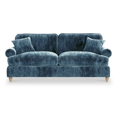 Alfie Navy Blue 3 Seater Sofa For Living Room - Fully Assembled By Roseland Furniture - image 1