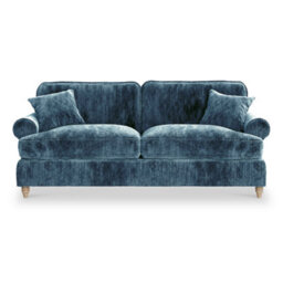 Alfie Navy Blue 3 Seater Sofa For Living Room - Fully Assembled By Roseland Furniture - thumbnail 1