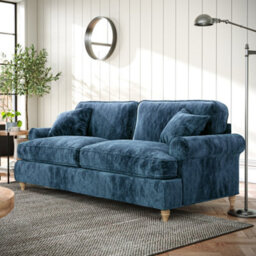 Alfie Navy Blue 3 Seater Sofa For Living Room - Fully Assembled By Roseland Furniture - thumbnail 2