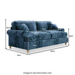 Alfie Navy Blue 3 Seater Sofa For Living Room - Fully Assembled By Roseland Furniture - thumbnail 7