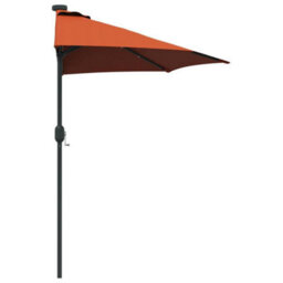Berkfield Modern Garden Parasol With Led Strip Lights Terracotta Fabric - thumbnail 6