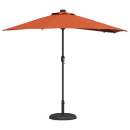 Berkfield Modern Garden Parasol With Led Strip Lights Terracotta Fabric - thumbnail 3