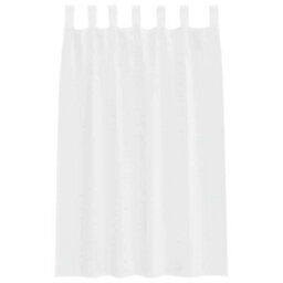 Berkfield Curtains With Curtains 2 Pcs White Polyester - thumbnail 3