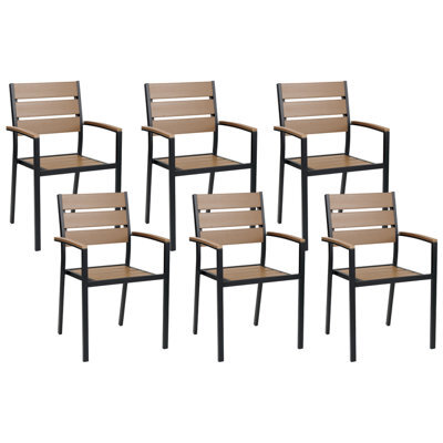 Beliani Set Of 6 Garden Chairs Vernio Brown/ Black - image 1