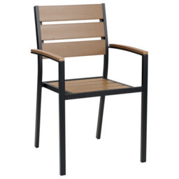 Beliani Set Of 6 Garden Chairs Vernio Brown/ Black - thumbnail 4