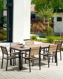 Beliani Set Of 6 Garden Chairs Vernio Brown/ Black - thumbnail 2