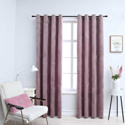 Berkfield Blackout Curtains With Rings 2Pcs Velvet Antique Pink 140X245Cm