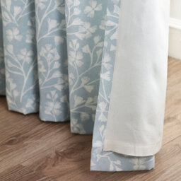 Catherine Lansfield Brooke Floral 90X90 Inch Lined Eyelet Curtains Two Panels Duck Egg Blue - thumbnail 4