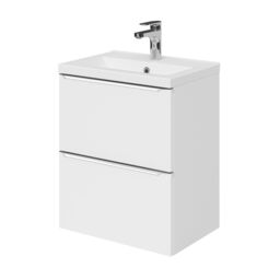 GoodHome Imandra Slimline Gloss White Wall-Mounted Bathroom Cabinet (H) 600mm (W) 500mm - thumbnail 4