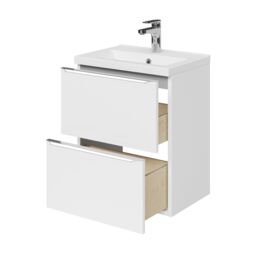 GoodHome Imandra Slimline Gloss White Wall-Mounted Bathroom Cabinet (H) 600mm (W) 500mm - thumbnail 5
