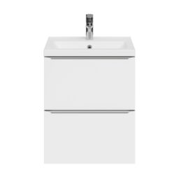 GoodHome Imandra Slimline Gloss White Wall-Mounted Bathroom Cabinet (H) 600mm (W) 500mm - thumbnail 3