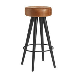 Carlant Bar Stool - Leather - Vintage Black - thumbnail 2