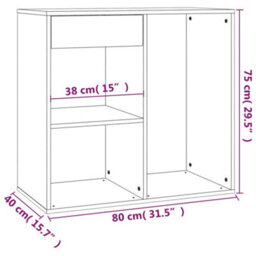 Walplus Cosmetic Cabinet Concrete Grey 80X40X75 Cm Engineered Wood - thumbnail 8