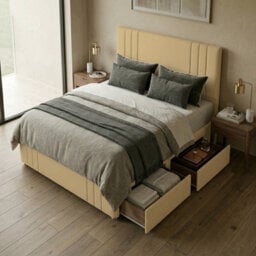 "Adore Designs Rio Plush Velvet Divan Bed, 50"" Headboard, & Footboard - 4Ft Small Double - Coffee - 0 Drawers" - thumbnail 2
