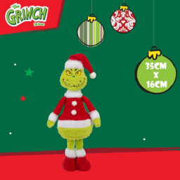 Grinch Standing Christmas Decoration Festive 35Cm X 16Cm Green X 1 - thumbnail 2