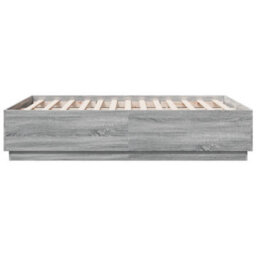 Berkfield Bed Frame With Led Without Mattress Grey Sonoma 120X190 Cm Small Double - thumbnail 7