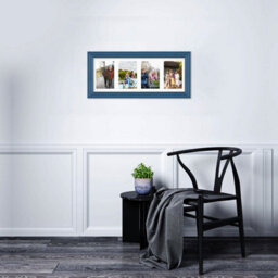 AK Frames 50X20Cm Navy Blue Classic Multi Photo Frame With White Mount - Holds 4 Apertures (4X) 6X4 Photos - thumbnail 3